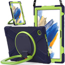 For Samsung Galaxy Tab A8 10.5 2021 Silicone + PC Tablet Case(Navy Blue + Lime)
