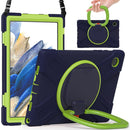 For Samsung Galaxy Tab A8 10.5 2021 Silicone + PC Tablet Case(Navy Blue + Lime)