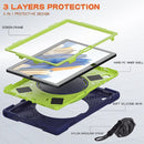 For Samsung Galaxy Tab A8 10.5 2021 Silicone + PC Tablet Case(Navy Blue + Lime)