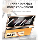 For Samsung Galaxy Z Fold3 5G Electroplated Hinge Pen Slot Kevlar Phone Case(White)