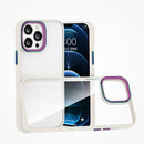 Colorful Metal Lens Ring Phone Case For iPhone 12 / 12 Pro(White)