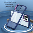Colorful Metal Lens Ring Phone Case For iPhone 12 / 12 Pro(Translucent)
