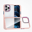 Colorful Metal Lens Ring Phone Case For iPhone 12 Pro Max(Pink)