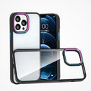 Colorful Metal Lens Ring Phone Case For iPhone 12 Pro Max(Black)