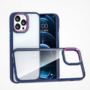 Colorful Metal Lens Ring Phone Case For iPhone 12 Pro Max(Blue)