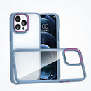 Colorful Metal Lens Ring Phone Case For iPhone 12 Pro Max(Baby Blue)