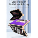 For Samsung Galaxy Z Fold3 5G Electroplated Hinge Pen Slot Cross Phone Case(Black)
