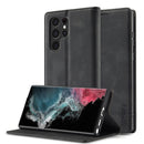 For Samsung Galaxy S22 Ultra LC.IMEEKE Soft PU + TPU Magnetic Skin-friendly Feeling Leather Phone Case(Black)