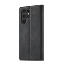 For Samsung Galaxy S22 Ultra LC.IMEEKE Soft PU + TPU Magnetic Skin-friendly Feeling Leather Phone Case(Black)