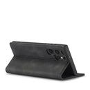 For Samsung Galaxy S22 Ultra LC.IMEEKE Soft PU + TPU Magnetic Skin-friendly Feeling Leather Phone Case(Black)