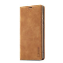 For Samsung Galaxy S22 LC.IMEEKE Soft PU + TPU Magnetic Skin-friendly Feeling Leather Phone Case(Dack Brown)