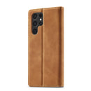 For Samsung Galaxy S22 LC.IMEEKE Soft PU + TPU Magnetic Skin-friendly Feeling Leather Phone Case(Dack Brown)
