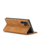 For Samsung Galaxy S22 LC.IMEEKE Soft PU + TPU Magnetic Skin-friendly Feeling Leather Phone Case(Dack Brown)