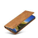 For Samsung Galaxy S22 LC.IMEEKE Soft PU + TPU Magnetic Skin-friendly Feeling Leather Phone Case(Dack Brown)