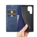 For Samsung Galaxy S22 LC.IMEEKE Soft PU + TPU Magnetic Skin-friendly Feeling Leather Phone Case(Blue)