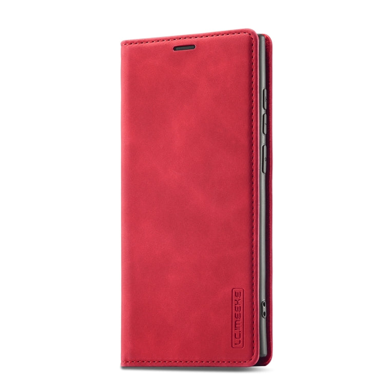 For Samsung Galaxy S22 LC.IMEEKE Soft PU + TPU Magnetic Skin-friendly Feeling Leather Phone Case(Red)
