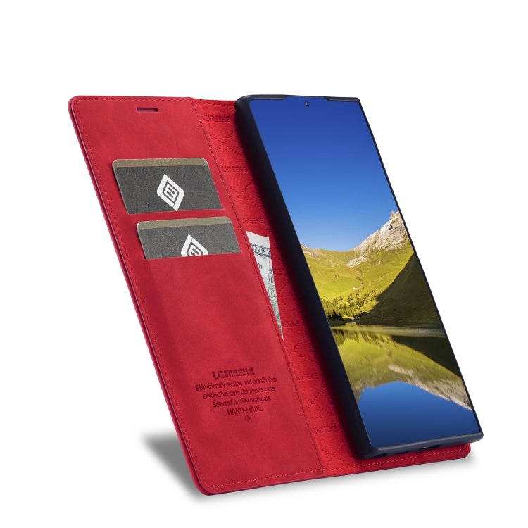 For Samsung Galaxy S22 LC.IMEEKE Soft PU + TPU Magnetic Skin-friendly Feeling Leather Phone Case(Red)