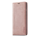 For Samsung Galaxy S22 LC.IMEEKE Soft PU + TPU Magnetic Skin-friendly Feeling Leather Phone Case(Rose Gold)