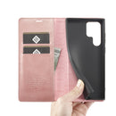 For Samsung Galaxy S22 LC.IMEEKE Soft PU + TPU Magnetic Skin-friendly Feeling Leather Phone Case(Rose Gold)