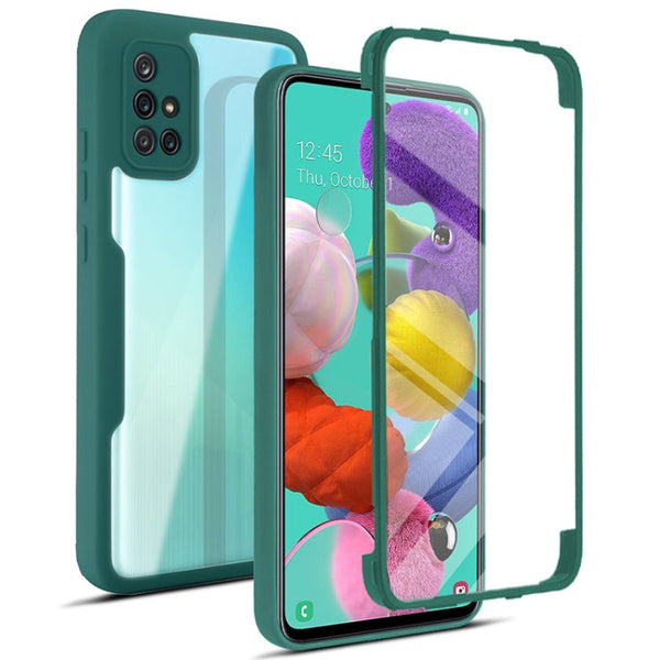 For Samsung Galaxy A51 4G Acrylic + TPU 360 Degrees Full Coverage Shockproof Phone Case(Green)