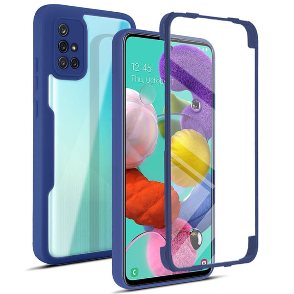 For Samsung Galaxy A51 4G Acrylic + TPU 360 Degrees Full Coverage Shockproof Phone Case(Blue)