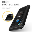 For OPPO Realme 5 Carbon Fiber Protective Case with 360 Degree Rotating Ring Holder(Black)
