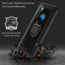 For OPPO Realme 5 Carbon Fiber Protective Case with 360 Degree Rotating Ring Holder(Black)