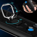 For OPPO Realme 5 Carbon Fiber Protective Case with 360 Degree Rotating Ring Holder(Black)