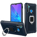 For OPPO Realme 5 Carbon Fiber Protective Case with 360 Degree Rotating Ring Holder(Blue)