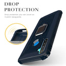 For OPPO Realme 5 Carbon Fiber Protective Case with 360 Degree Rotating Ring Holder(Blue)