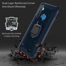 For OPPO Realme 5 Carbon Fiber Protective Case with 360 Degree Rotating Ring Holder(Blue)