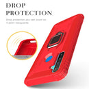 For OPPO Realme 5 Carbon Fiber Protective Case with 360 Degree Rotating Ring Holder(Red)