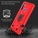 For OPPO Realme 5 Carbon Fiber Protective Case with 360 Degree Rotating Ring Holder(Red)