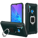 For OPPO Realme 5 Carbon Fiber Protective Case with 360 Degree Rotating Ring Holder(Green)