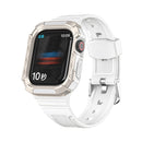 Two-color Integrated Watch Band For Apple Watch Series 7 45mm / 6&SE&5&4 44mm(White + Star Frame)