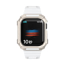 Two-color Integrated Watch Band For Apple Watch Series 7 45mm / 6&SE&5&4 44mm(White + Star Frame)