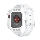 Two-color Integrated Watch Band For Apple Watch Series 7 45mm / 6&SE&5&4 44mm(White + Star Frame)