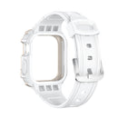 Two-color Integrated Watch Band For Apple Watch Series 7 45mm / 6&SE&5&4 44mm(White + Star Frame)