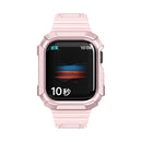 Two-color Integrated Watch Band For Apple Watch Series 7 45mm / 6&SE&5&4 44mm(Pink + Rose Pink Frame)