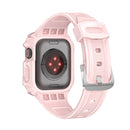 Two-color Integrated Watch Band For Apple Watch Series 7 45mm / 6&SE&5&4 44mm(Pink + Rose Pink Frame)