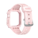 Two-color Integrated Watch Band For Apple Watch Series 7 45mm / 6&SE&5&4 44mm(Pink + Rose Pink Frame)