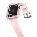 Two-color Integrated Watch Band For Apple Watch Series 7 45mm / 6&SE&5&4 44mm(Pink + Rose Pink Frame)