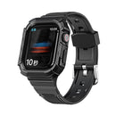 Two-color Integrated Watch Band For Apple Watch Series 7 45mm / 6&SE&5&4 44mm(Black + Black Frame)