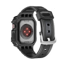 Two-color Integrated Watch Band For Apple Watch Series 7 45mm / 6&SE&5&4 44mm(Black + Black Frame)