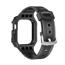 Two-color Integrated Watch Band For Apple Watch Series 7 45mm / 6&SE&5&4 44mm(Black + Black Frame)