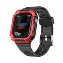 Two-color Integrated Watch Band For Apple Watch Series 7 45mm / 6&SE&5&4 44mm(Black + Red Frame)