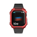 Two-color Integrated Watch Band For Apple Watch Series 7 45mm / 6&SE&5&4 44mm(Black + Red Frame)