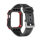 Two-color Integrated Watch Band For Apple Watch Series 7 45mm / 6&SE&5&4 44mm(Black + Red Frame)