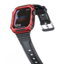 Two-color Integrated Watch Band For Apple Watch Series 7 45mm / 6&SE&5&4 44mm(Black + Red Frame)