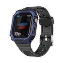 Two-color Integrated Watch Band For Apple Watch Series 7 45mm / 6&SE&5&4 44mm(Black + Dark Blue Frame)